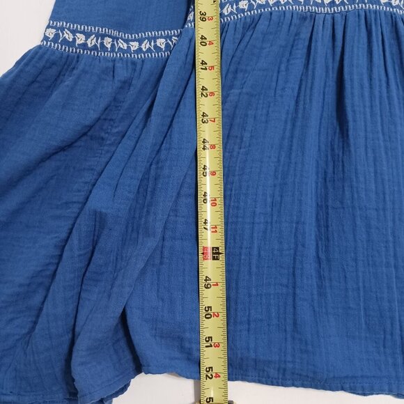 Old Navy Crinkle Crepe Maxi Swing Dress Blue Size Large - Picture 12 of 12